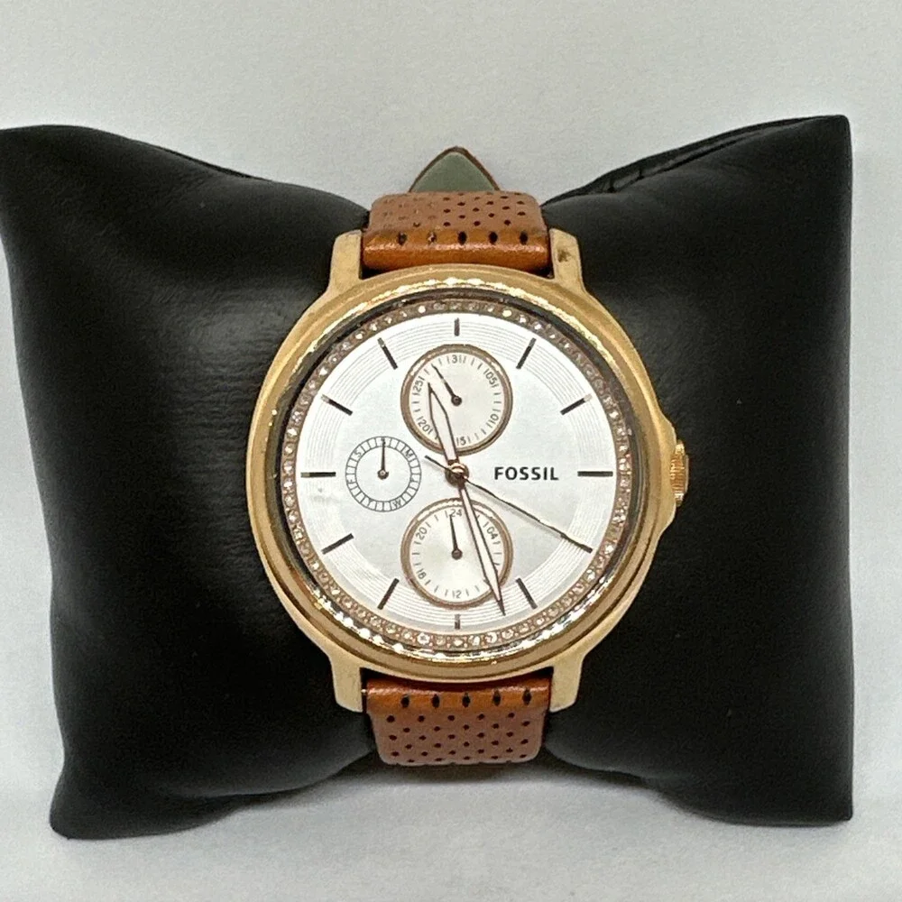 Fossil Chelsey ES3358 Women's Brown Leather Analog Dial Quartz Wristwatch HME720